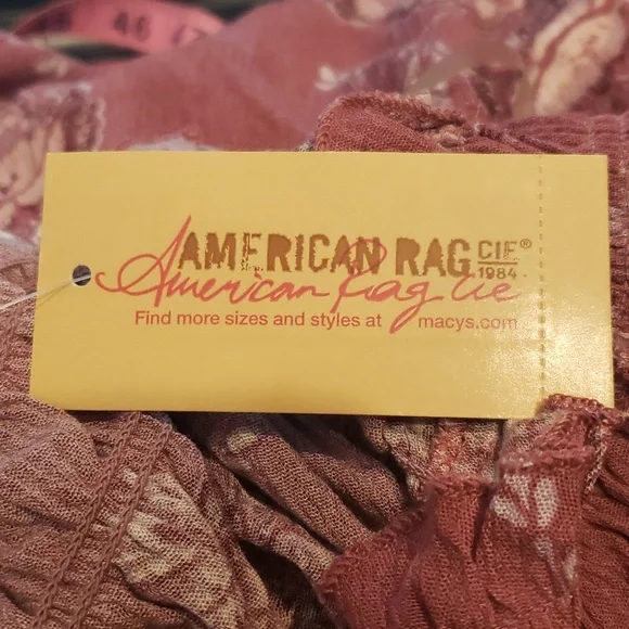 AMERICAN RAG CIE by MACY's Boho Peasant Blouse Bright Mauve Rose XXL NWT - Picture 10 of 10